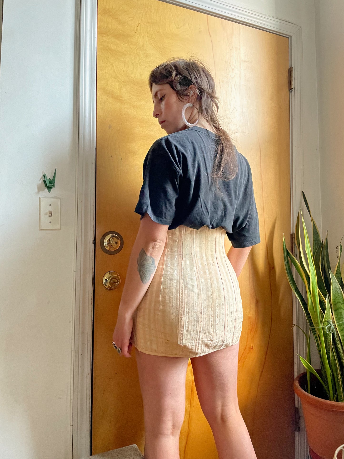 Early 50s Apricot Brocade Girdle (S)