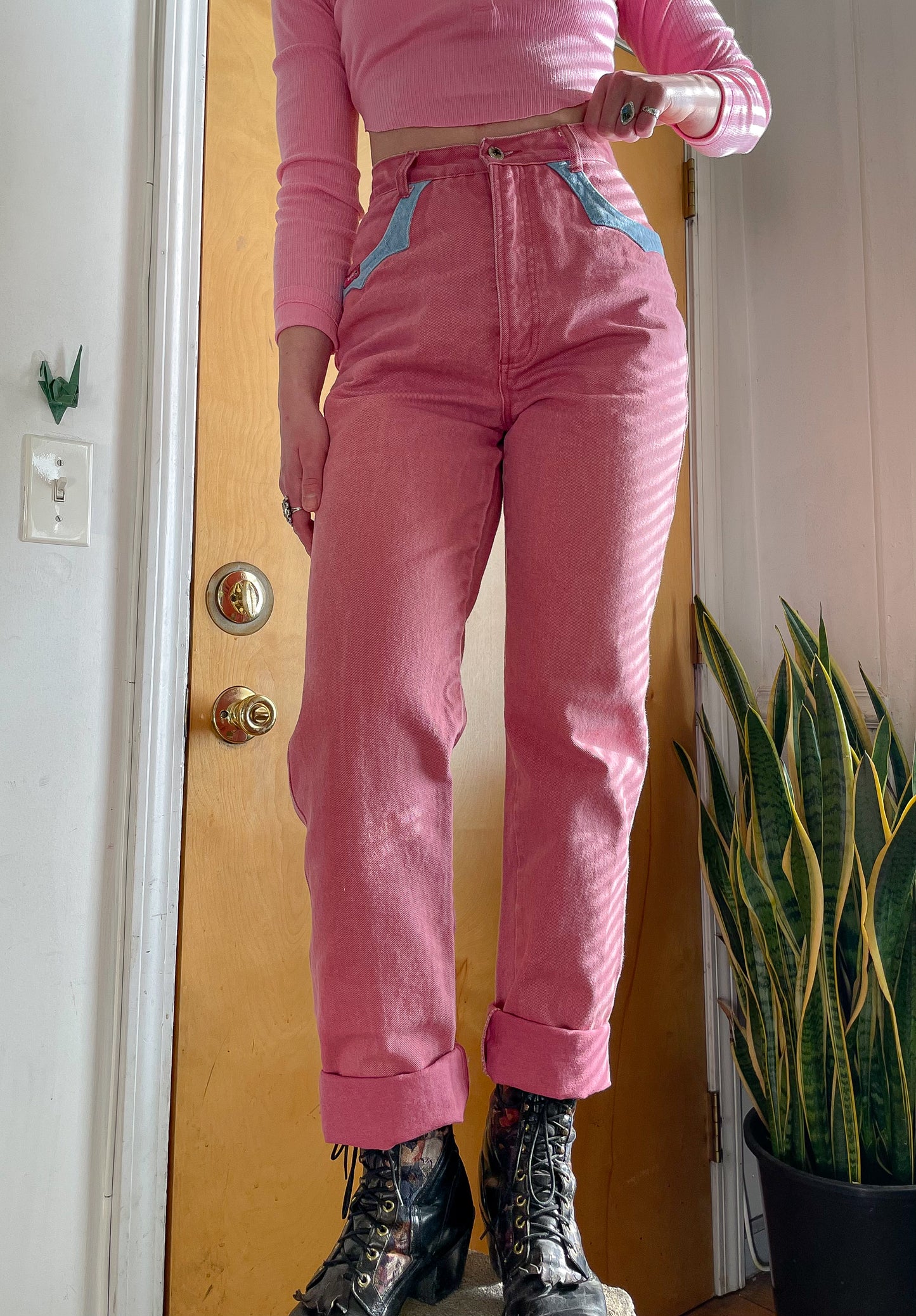 80’s Pink Western Jeans by Blaze (26-27"W)