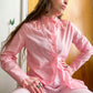 80s Pink Laced Western Button Down (M)