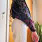 Vintage 80s Fractal Rose Print Pullover Sweater (M)