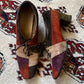Vintage 60s suede patchwork heeled laceups (9)