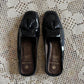 Vintage Black Patent Leather Mule Loafers w/ Tassels (W8)
