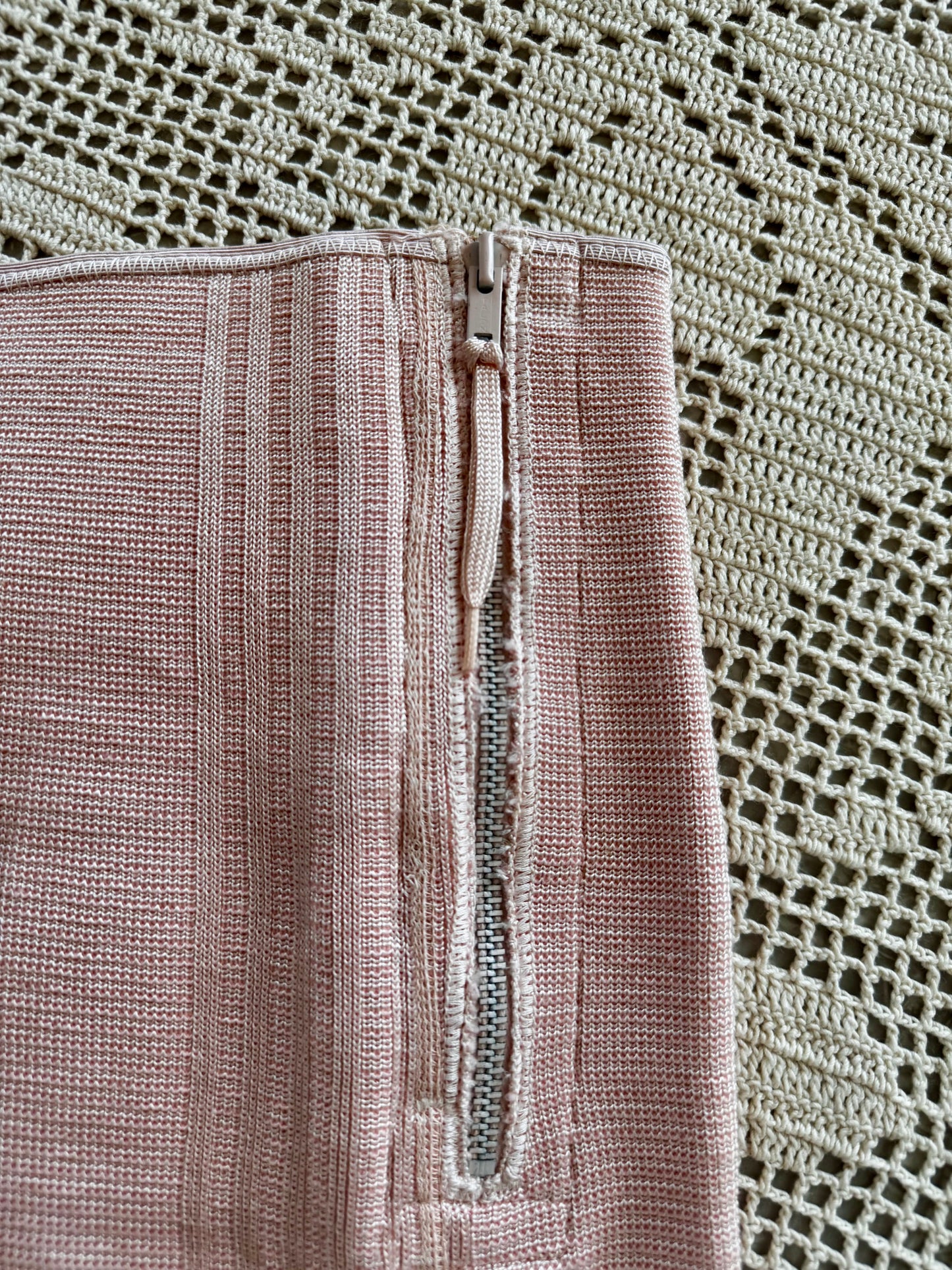50s Blush Pink Stretchy Girdle Skirt (XS/S)
