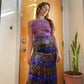 90s Crushed Velvet Iridescent Maxi Skirt (S)