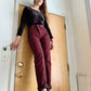 Vintage 80s Deadstock Deep Burgundy Wrangler Jeans (26/27”W)