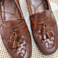 Vintage Bass Brown Lattice Weave Loafers (M9.5)