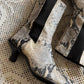 Vintage 90s/y2k Snakeskin Ankle Boots (W9.5)