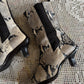 Vintage 90s/y2k Snakeskin Ankle Boots (W9.5)