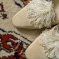 Vintage Cream Manolo Blahnik Mules w/ Pom (8- 8.5)