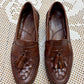 Vintage Bass Brown Lattice Weave Loafers (M9.5)