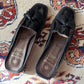 Vintage Black Patent Leather Mule Loafers w/ Tassels (W8)