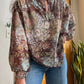 70’s Floral Tie Neckline Blouse (S-M)