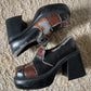 Rare Vintage 90’s Does 70’s Patchwork Platforms (5.5)