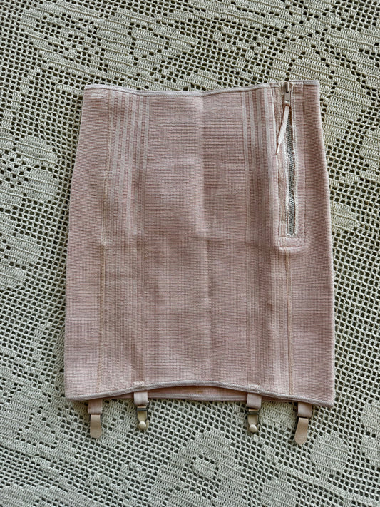 50s Blush Pink Stretchy Girdle Skirt (XS/S)