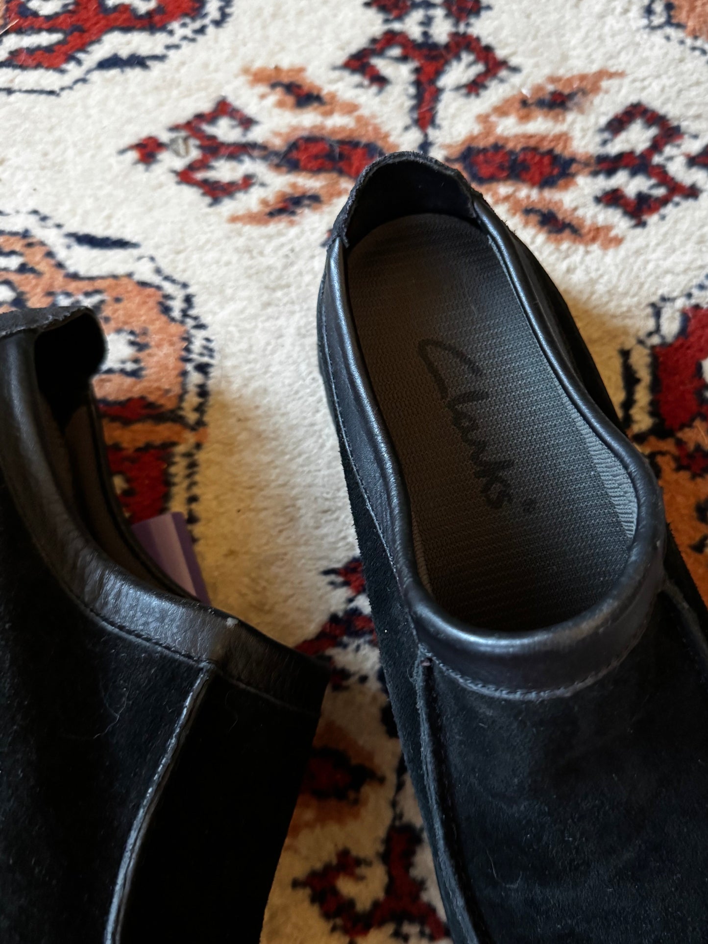 Vintage 90s Clarks Black Suede Wallabee Slip Ons (9/9.5)