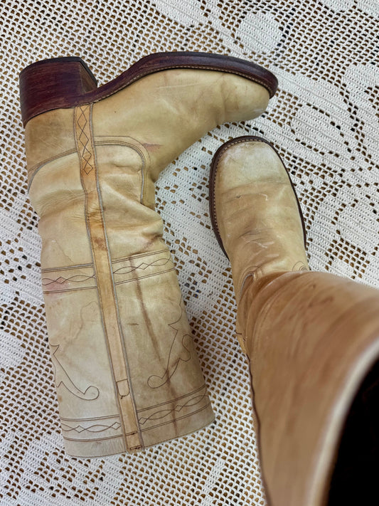 Vintage Frye Banana Knee High Campus Boots (W9)