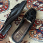 Vintage Black Patent Leather Mule Loafers w/ Tassels (W8)