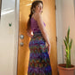 90s Crushed Velvet Iridescent Maxi Skirt (S)