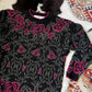 Vintage 80s Fractal Rose Print Pullover Sweater (M)