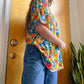 Late 80’s Funky Flower Boxy Tee (XXL)