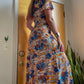 60s/70s Hawaiian Psych Print Maxi Dress (M)