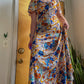 60s/70s Hawaiian Psych Print Maxi Dress (M)