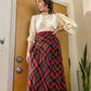 Early 80’s Pleated Tartan Plaid Midi Skirt (28-29”W)