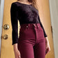 Vintage 80s Deadstock Deep Burgundy Wrangler Jeans (26/27”W)