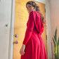 70s- 80s Red Hooded Maxi Dress (XS)