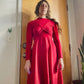 70s- 80s Red Hooded Maxi Dress (XS)