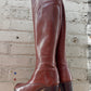 Vintage 60s/70s Garnet Red Knee High Leather Boots (5.5)