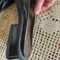 Vintage Black Patent Leather Mule Loafers w/ Tassels (W8)