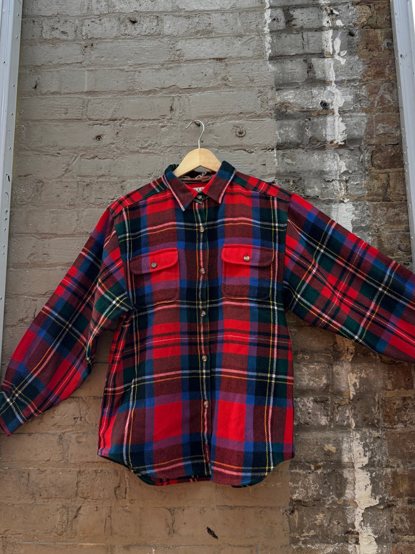 Vintage 90s Chunky Plaid Flannel Button Down (M)