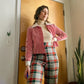 70s Textured Candy Stripe Poly Shirt Jacket (S-M)