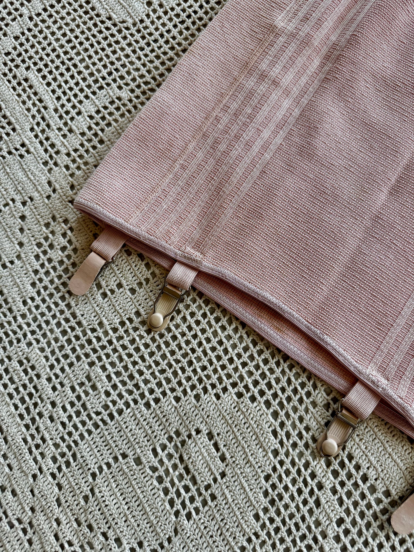 50s Blush Pink Stretchy Girdle Skirt (XS/S)