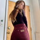 Vintage 80s Deadstock Deep Burgundy Wrangler Jeans (26/27”W)