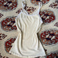 Vintage 70s Pointelle Cream Camisole Tank Top (XS)