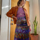 90s Crushed Velvet Iridescent Maxi Skirt (S)