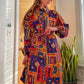 INSANE Late 60’s Funky Geo Print Shirt Dress (XXL)