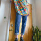 Late 80’s Funky Flower Boxy Tee (XXL)