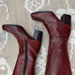 Vintage 60s/70s Garnet Red Knee High Leather Boots (5.5)