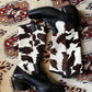 Vintage 90s Cow Print Pony Hair Knee High Boots (9)