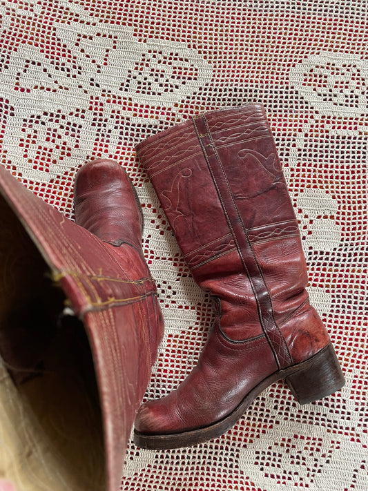 Rare Vintage Black Label Frye Campus Boots