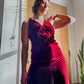 70s- 80s Crimson Red Crushed Velvet Gown (XXS-XS)