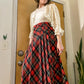 Early 80’s Pleated Tartan Plaid Midi Skirt (28-29”W)