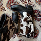 Vintage 90s Cow Print Pony Hair Knee High Boots (9)