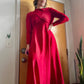 70s- 80s Red Hooded Maxi Dress (XS)