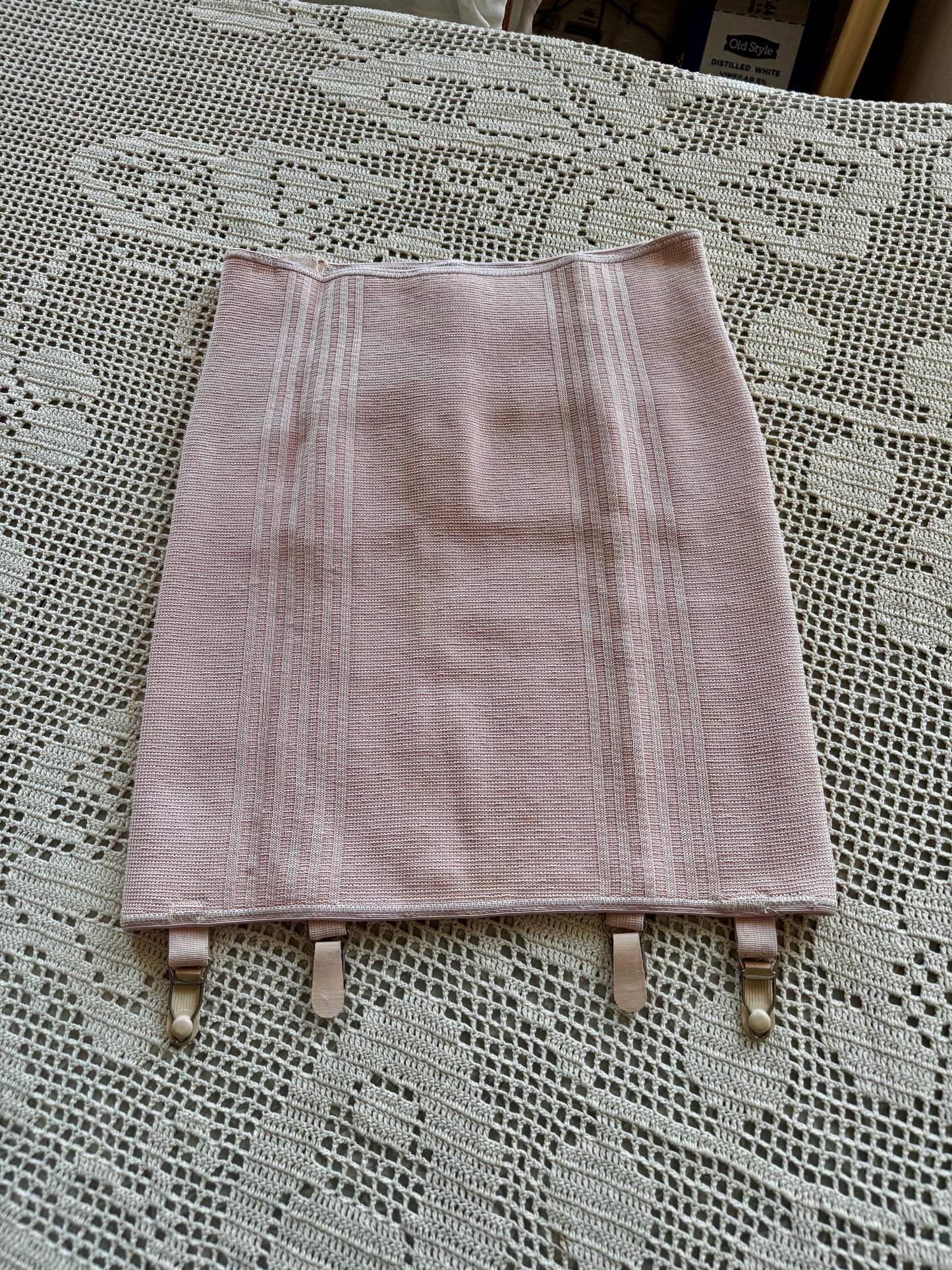 50s Blush Pink Stretchy Girdle Skirt (XS/S)