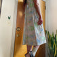 Vintage 70s Pastel Puff Sleeve Maxi Dress (XXS/XS)