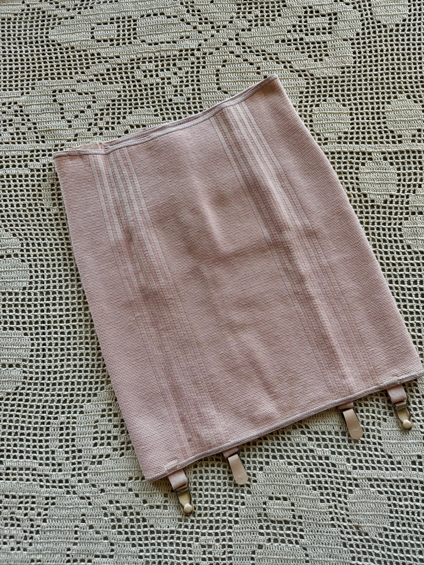 50s Blush Pink Stretchy Girdle Skirt (XS/S)
